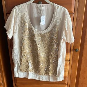 Jcrew silk blouse with sequins, NWT size Medium